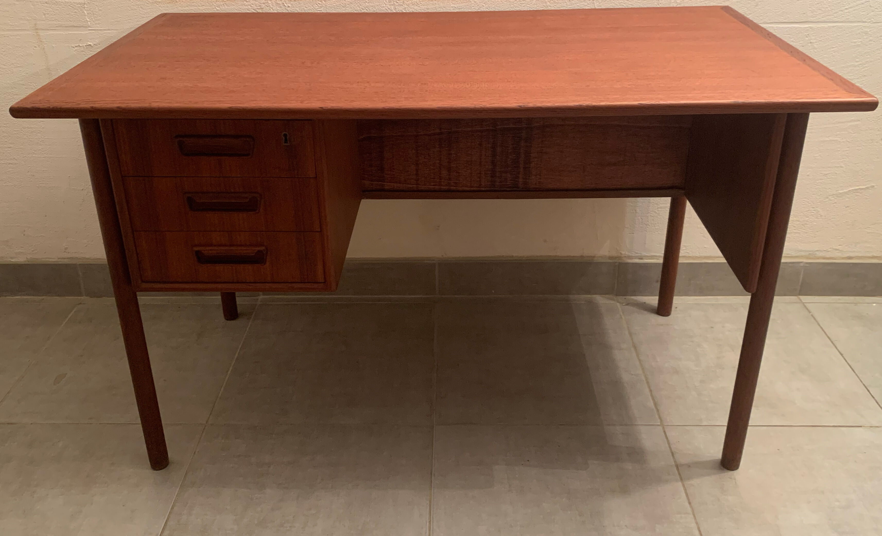 Vintage Danish teak desk by Gunnar Nielsen Tibergaard, 1960