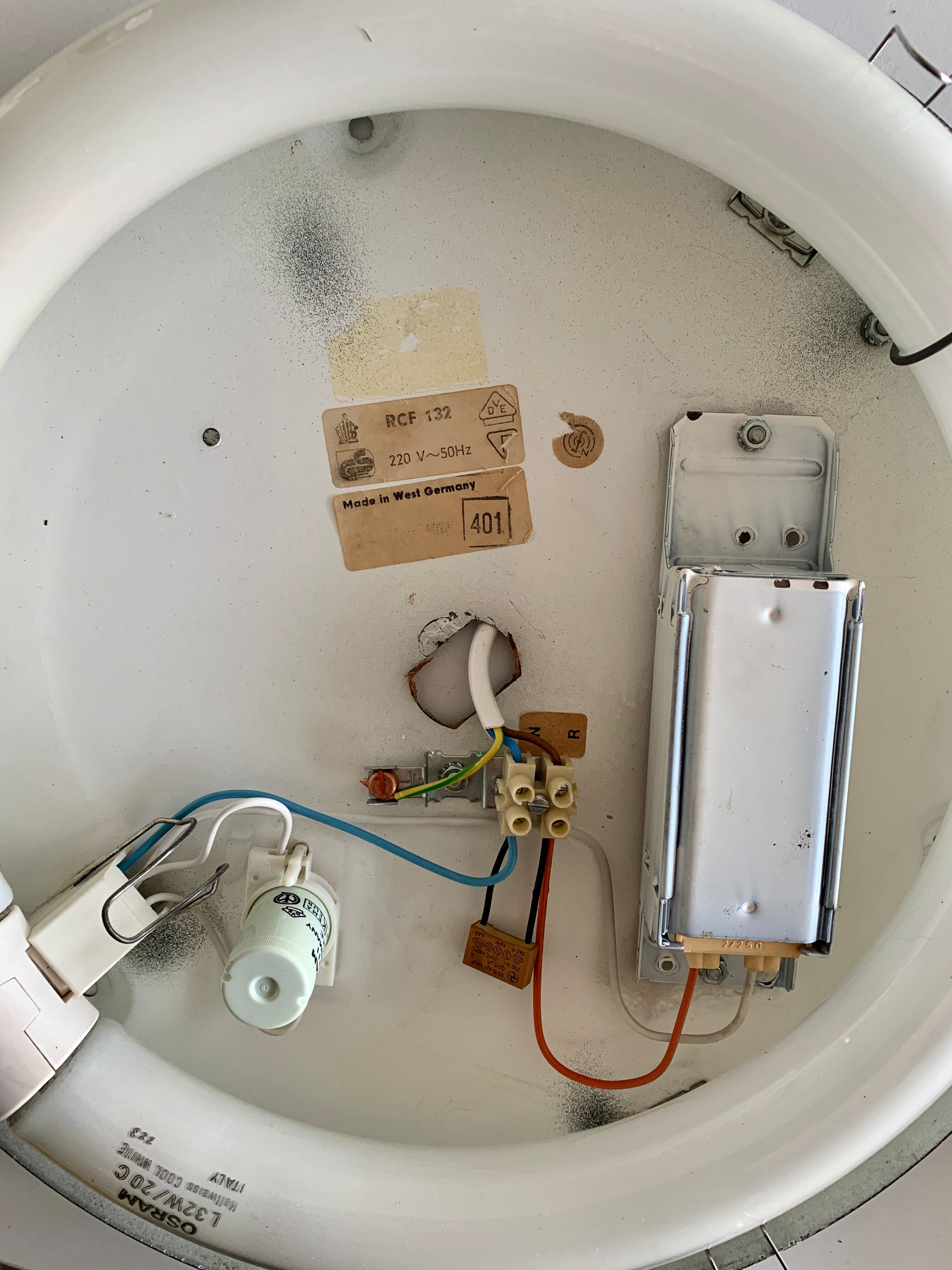 Round ceiling light of the 70s