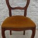 Louis Philippe style chair in solid wood with velvet top