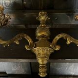 Pair of vintage golden bronze 2-light wall lights