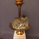 Large designer lamp in brass and ivory lacquer