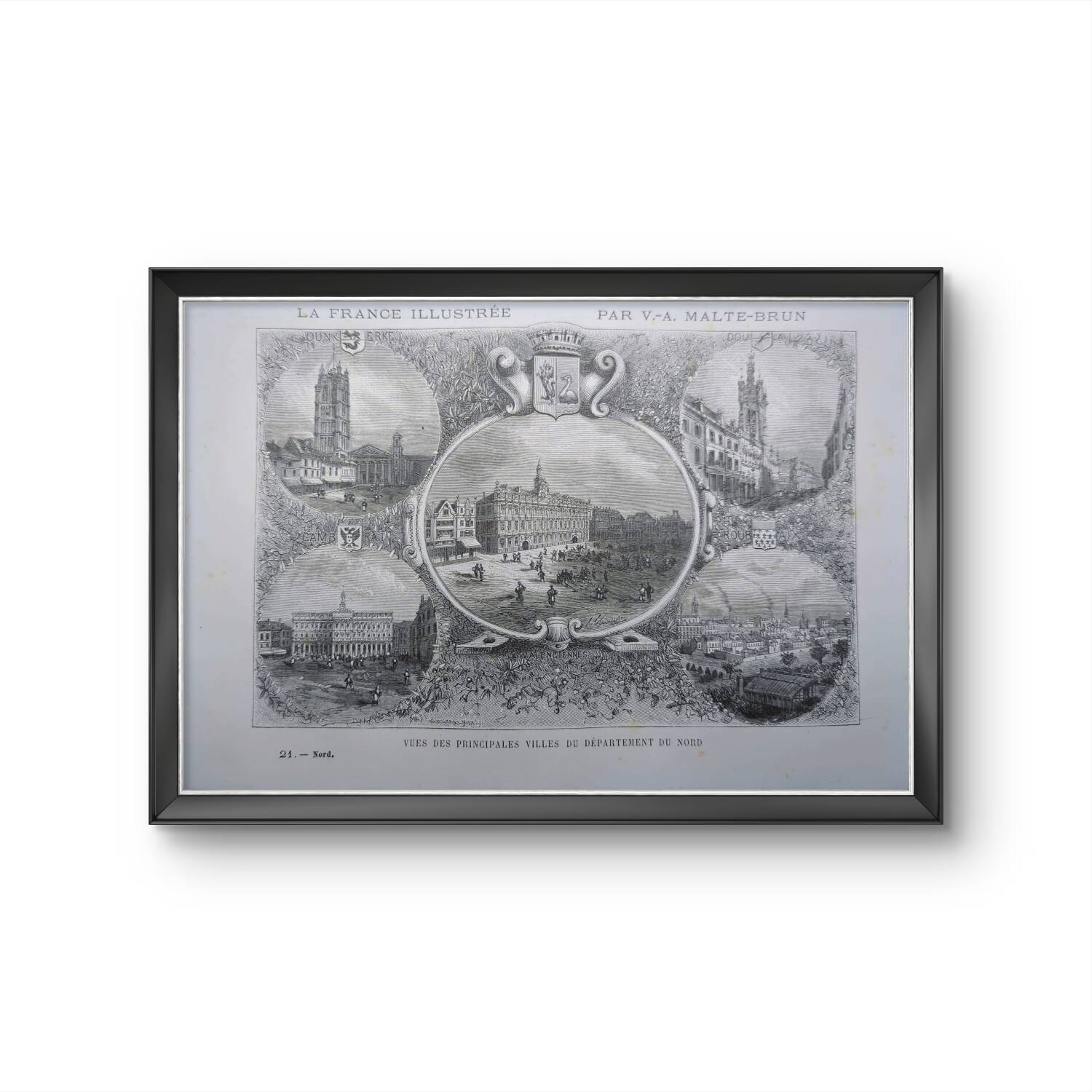 The main cities of the North, vintage engraving, printed in 1883.