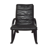 Black leather armchair and canning