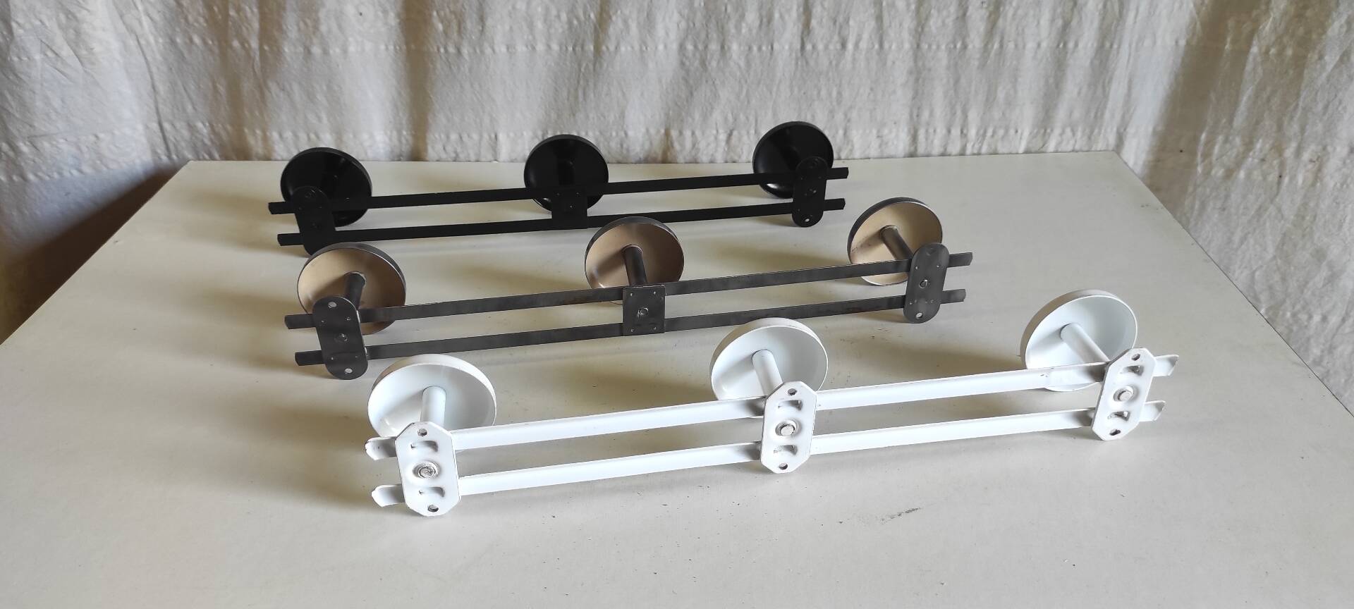 Metal coat racks with 3 hooks - mid 20th century