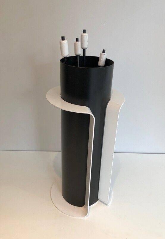Necessary black and white lacquered lighter
