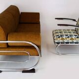 Restored Bauhaus Tubular Chrome and Steel Sofa from Hynek Gottwald, 1930s