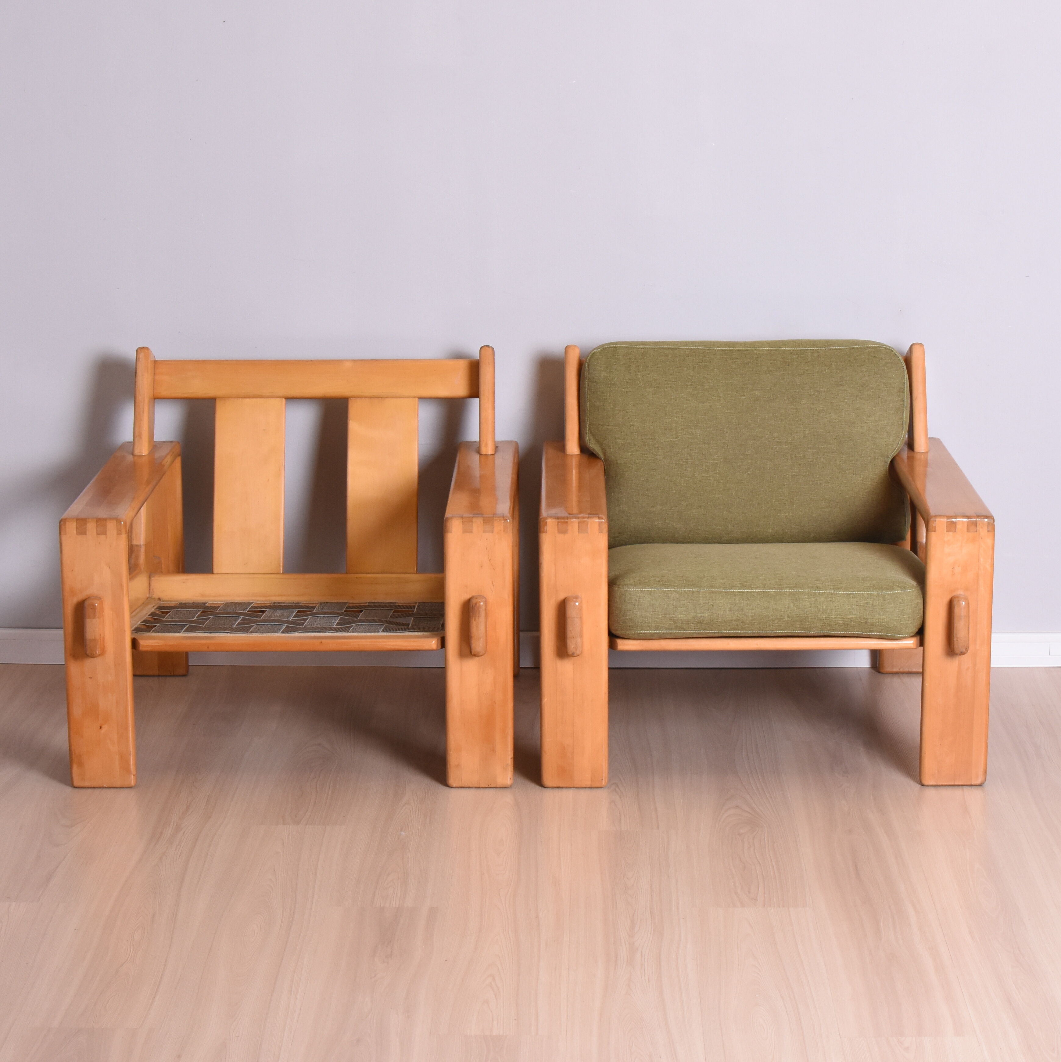 Pair of Bonanza Armchairs by E. Pajamies for Asko, Finland, 1960s