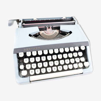 Machine à écrire brother bleue aqua vintage