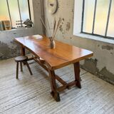 Aranjou farmhouse table in blond elm, 1950s