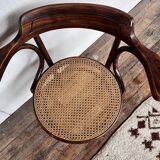 Office armchair bistrot Fischel cannée vintage cannage 1950