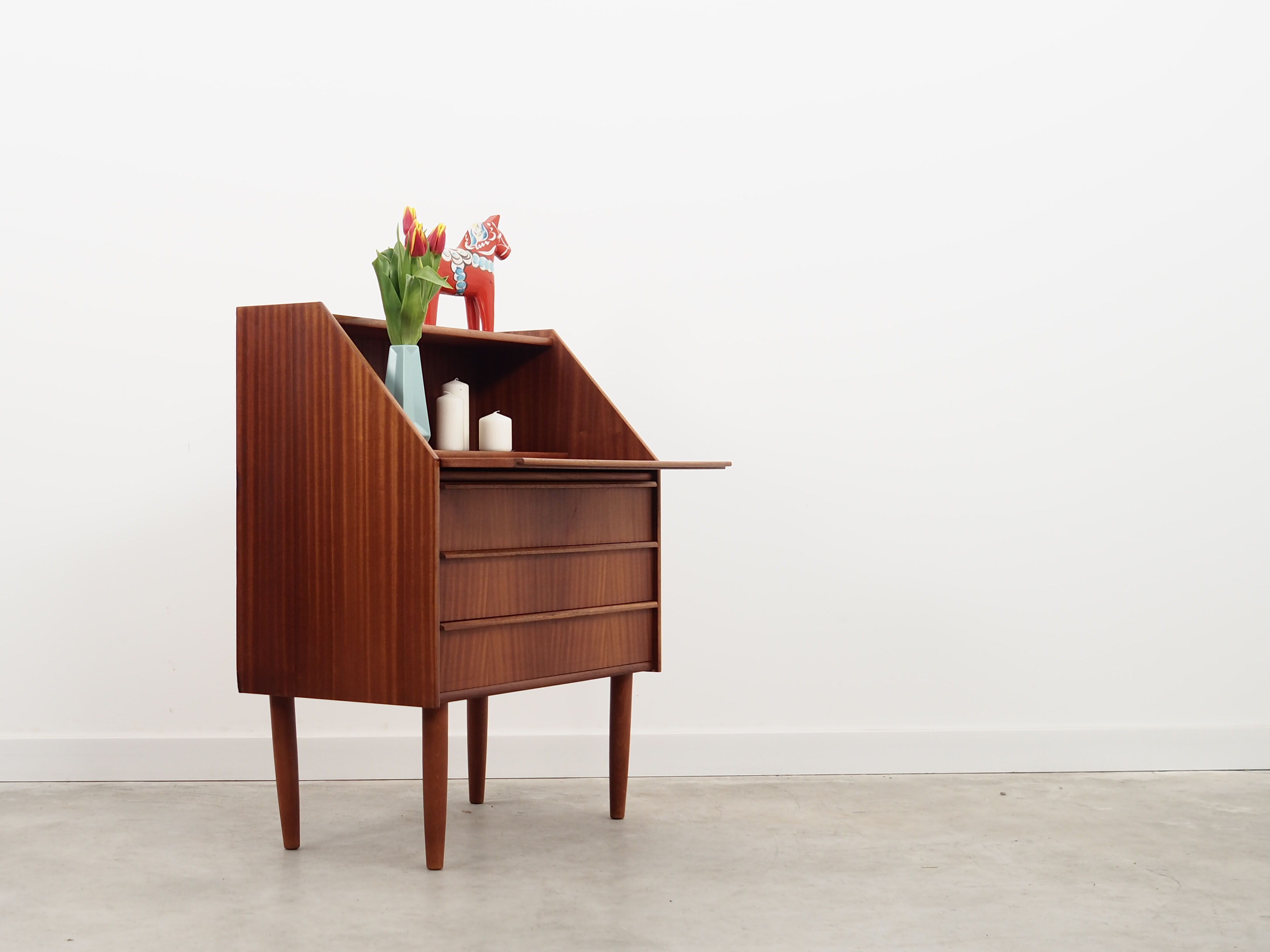 Mahogany secretary, Danish design, 60s, production: Denmark