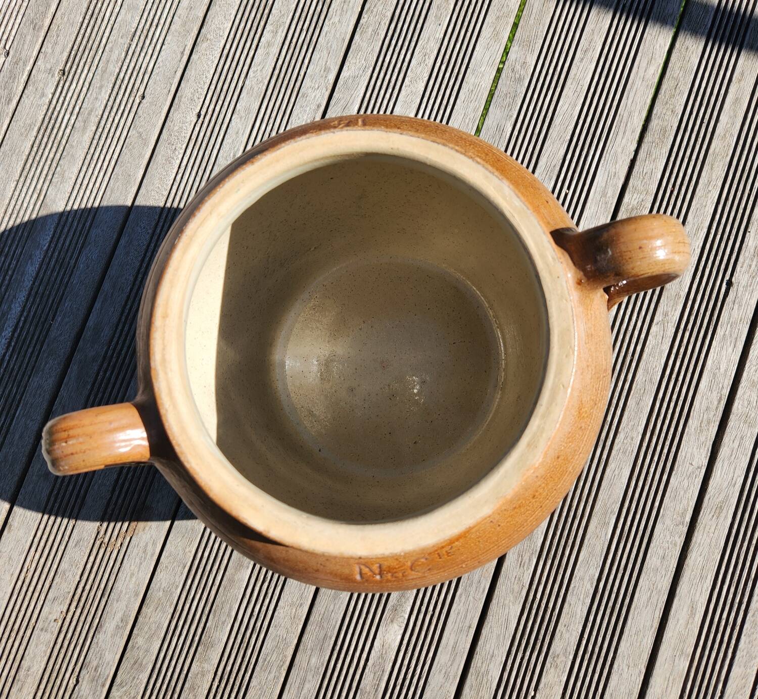 Old pot, stoneware salt cellar