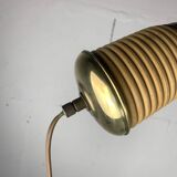 Italian Adjustable Floor Lamp in Pencil Reed, Bamboo, Rattan and Brass, 1970s