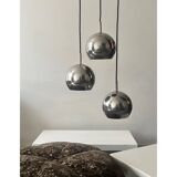 chrome eyeball space age pendant light, design 1970