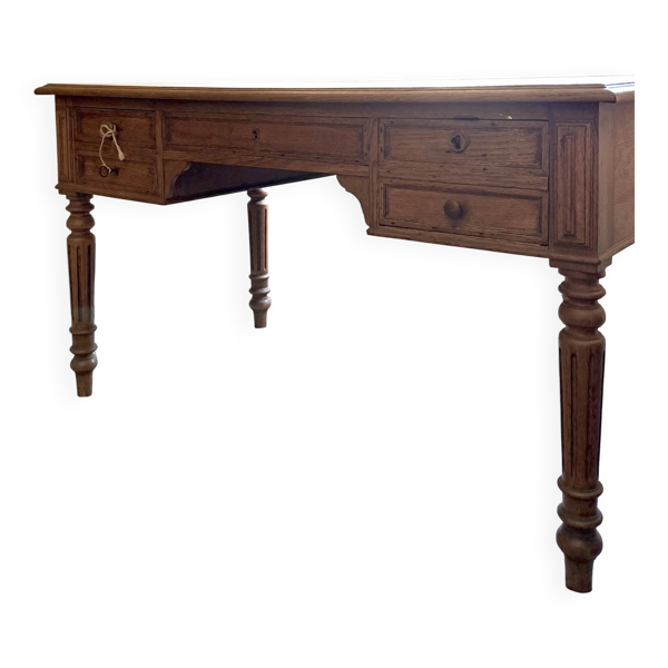Bureau ancien en chêne massif – bureau de caractère, style campagne chic