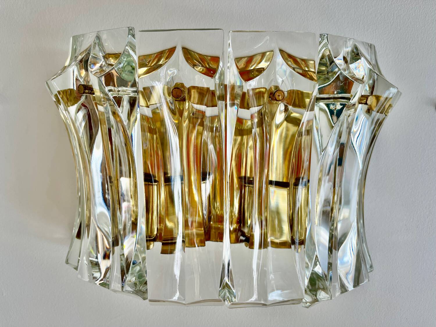 Venini wall lamp in crystal glass, Italy 1960