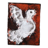Dove pattern ceramic plate - matchbox - Mid 20th century