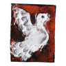Plaque en céramique motif colombe - boite d'allumettes - Milieu 20ème siècle