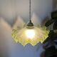 Vintage green and white serrated pendant light