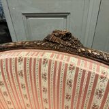 Small Sofa / Marquise From the Napoleon III Period in Waxed Wood in Louis XVI Style