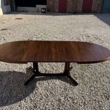 Vintage oval Baumann table in elm