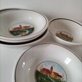 Set of 5 Italian ceramic dishes with country decor