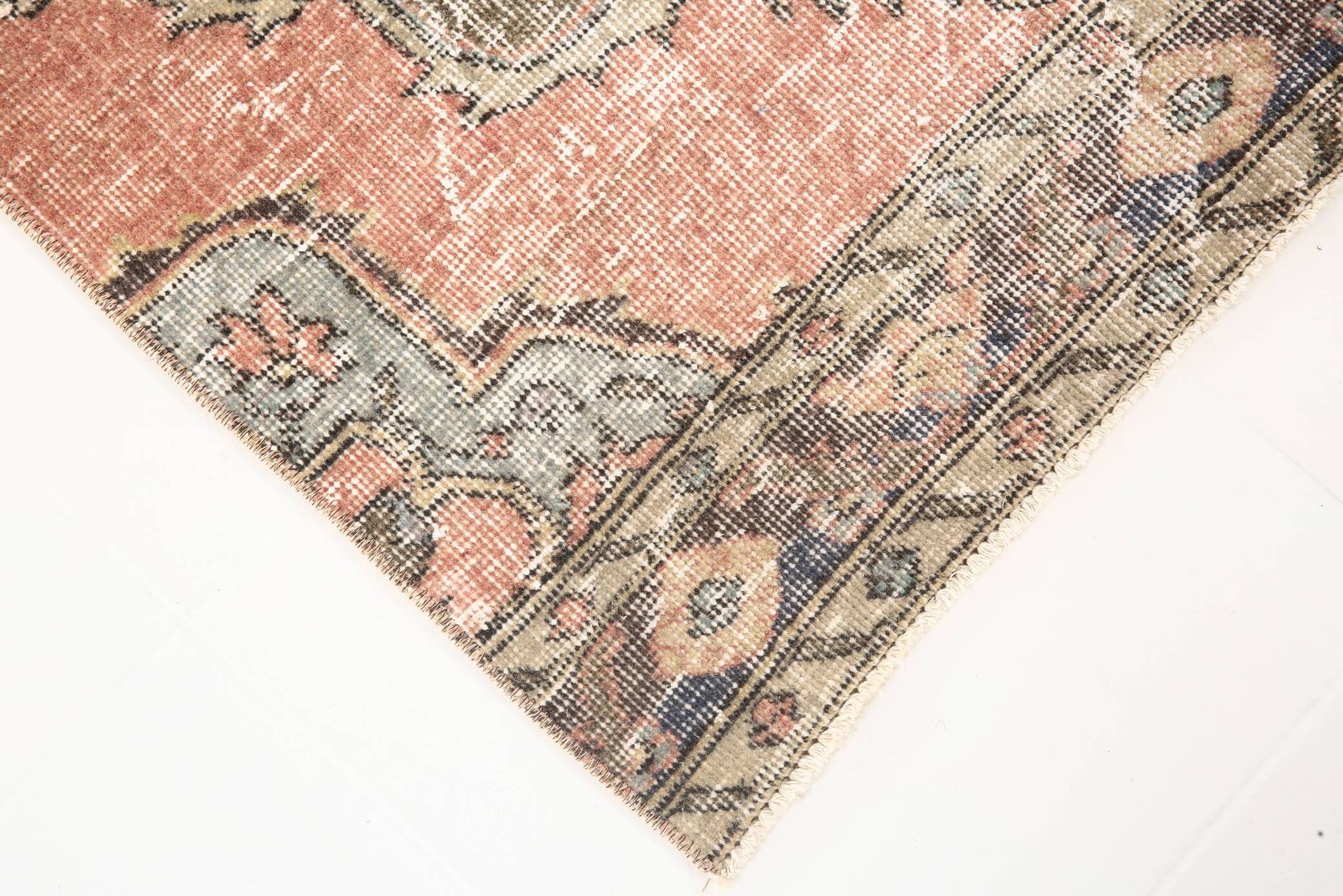 3x13 Pale Red Vintage Runner Rug, 85x388Cm