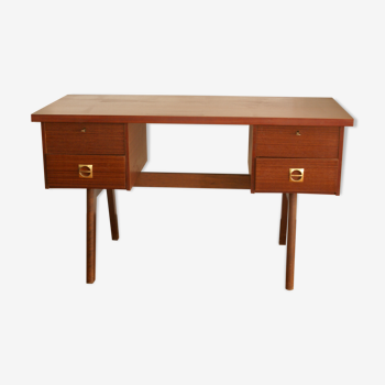 Bureau scandinave avec pied compas années 50 60