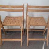 Pair of vintage wooden folding chairs
