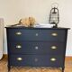 Commode classique noir mat et laiton