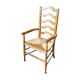 Arts & crafts solid oak ladder back occasional chair with rush seat