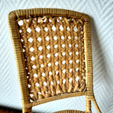 Chaise de poupée en rotin vintage