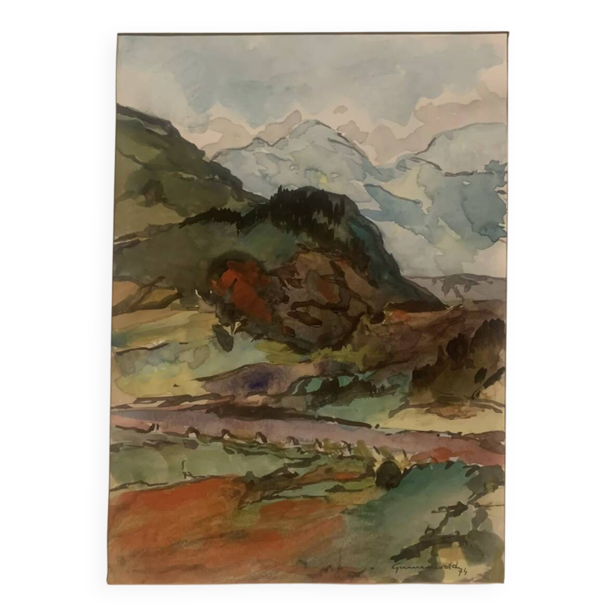 Jean Jacques GRUNENWALD (1911 - 1982) - Gouache - Mountain Landscape