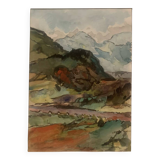 Jean Jacques GRUNENWALD (1911 - 1982) - Gouache - Mountain Landscape