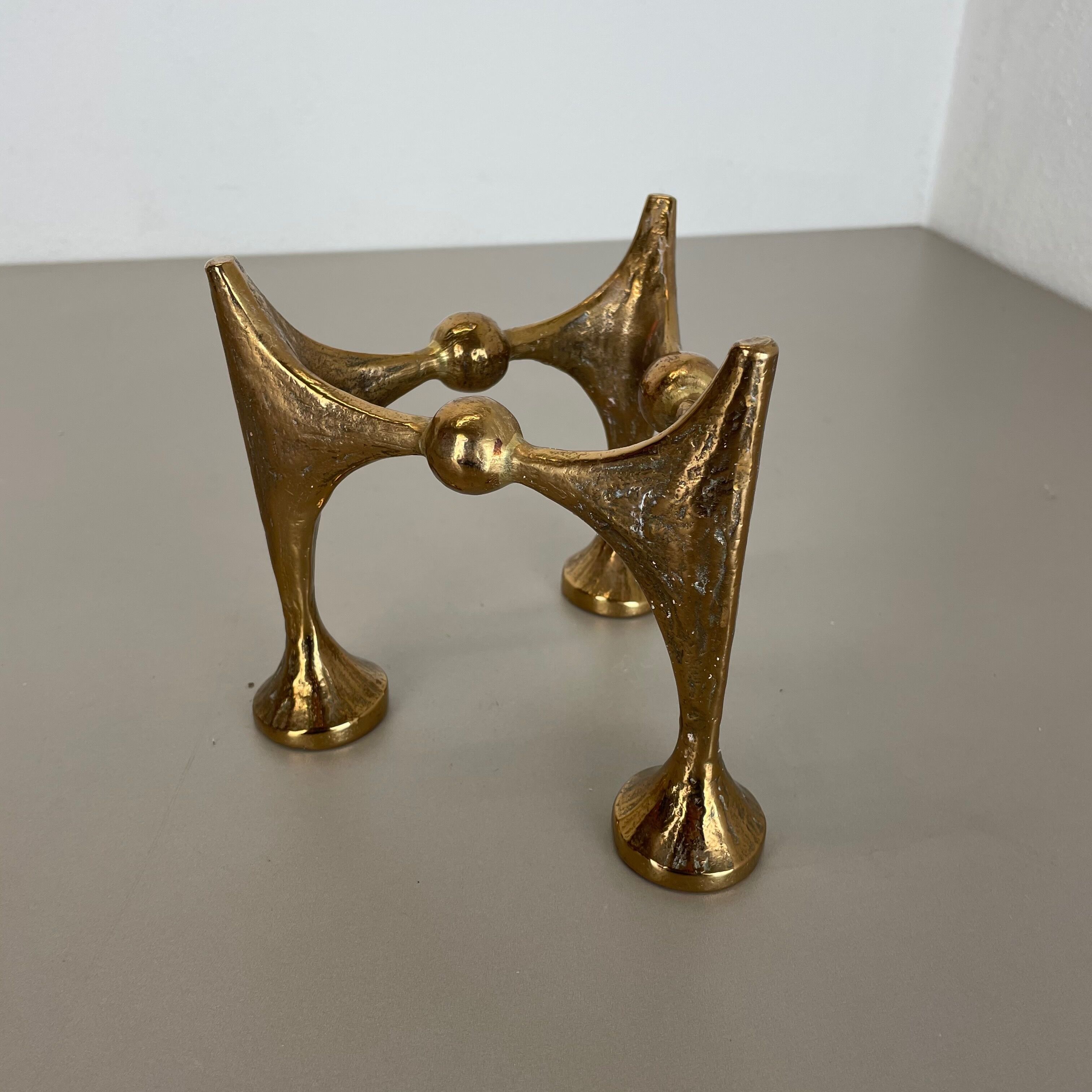 Midcentury Brutalist Bronze Candleholder by Michael Harjes, Germany, 1960s