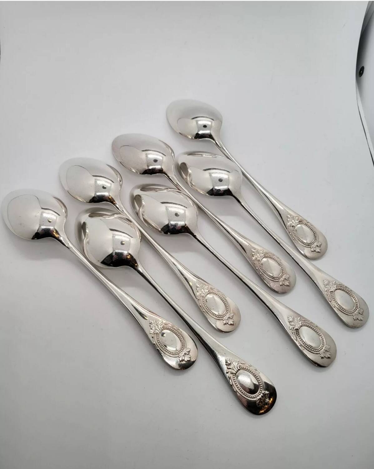 7 Alfenide Silver Metal Table Spoons