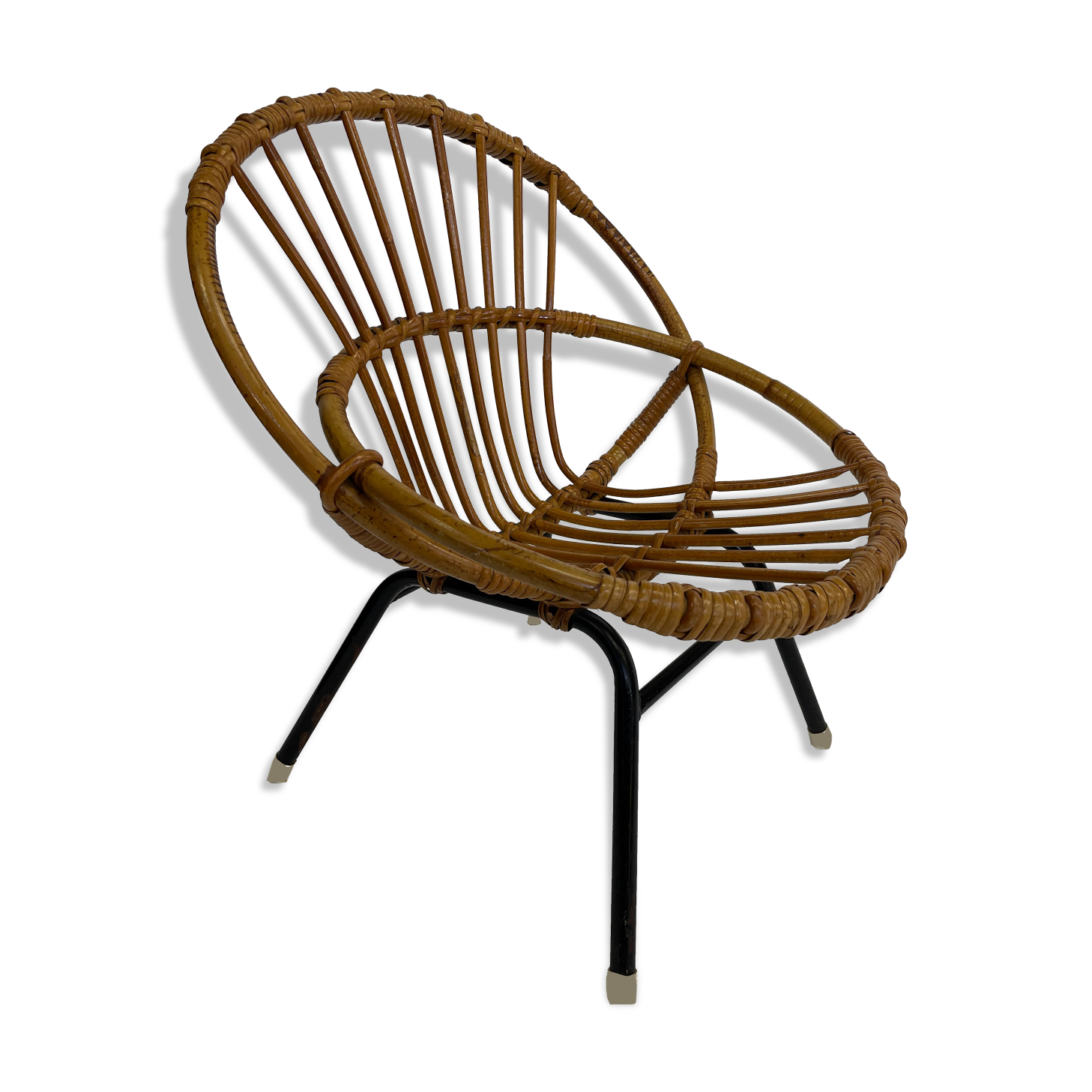 Vintage Rattan children's chair Rohe Noordwolde 1960s Design