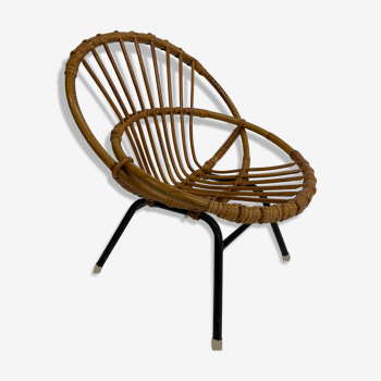 Vintage Rattan children's chair Rohe Noordwolde 1960s Design