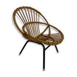 Vintage Rattan children's chair Rohe Noordwolde 1960s Design