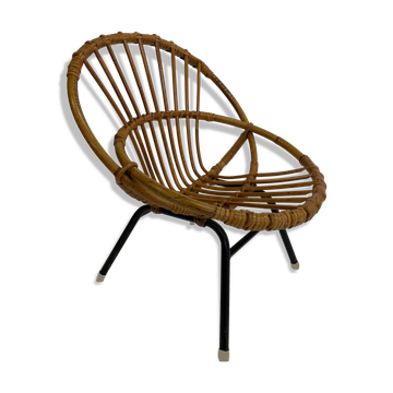 Vintage Rattan children's chair Rohe Noordwolde 1960s Design