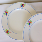 Set of 4 vintage dessert plates from the Gien factory, Nice model, in porcelain