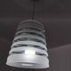 70's pendant light, partially sandblasted molded glass