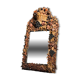English folk art mirror leather