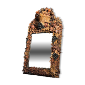 English folk art mirror leather