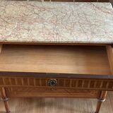 Louis XVI style chest of drawers, spinning top legs - transition style marquetry