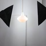 Mid-Century Italian Brass and Opaline Glass Pendant Lamp