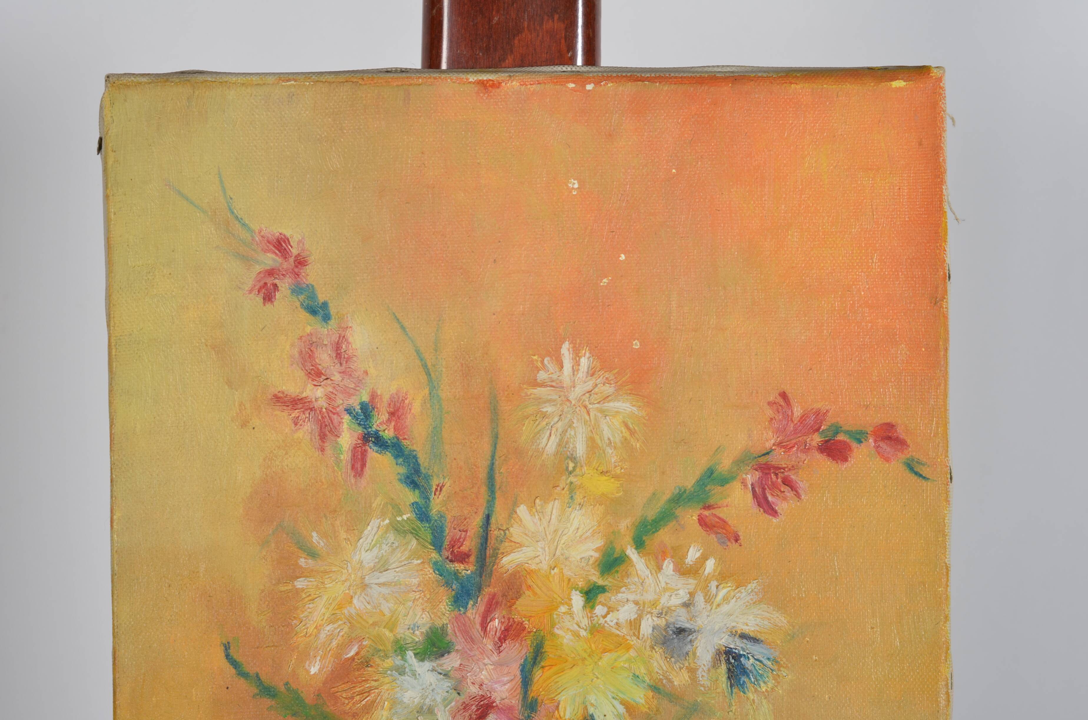 Oil on canvas bouquet of flowers