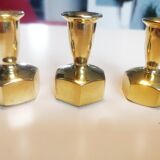 Set of 3 Scandinavian brass candlesticks L125 by Hans-Agne Jakobsson Markaryd 1960