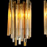 Pair of crystal sconces called "cascade" vintage murano by paolo venini