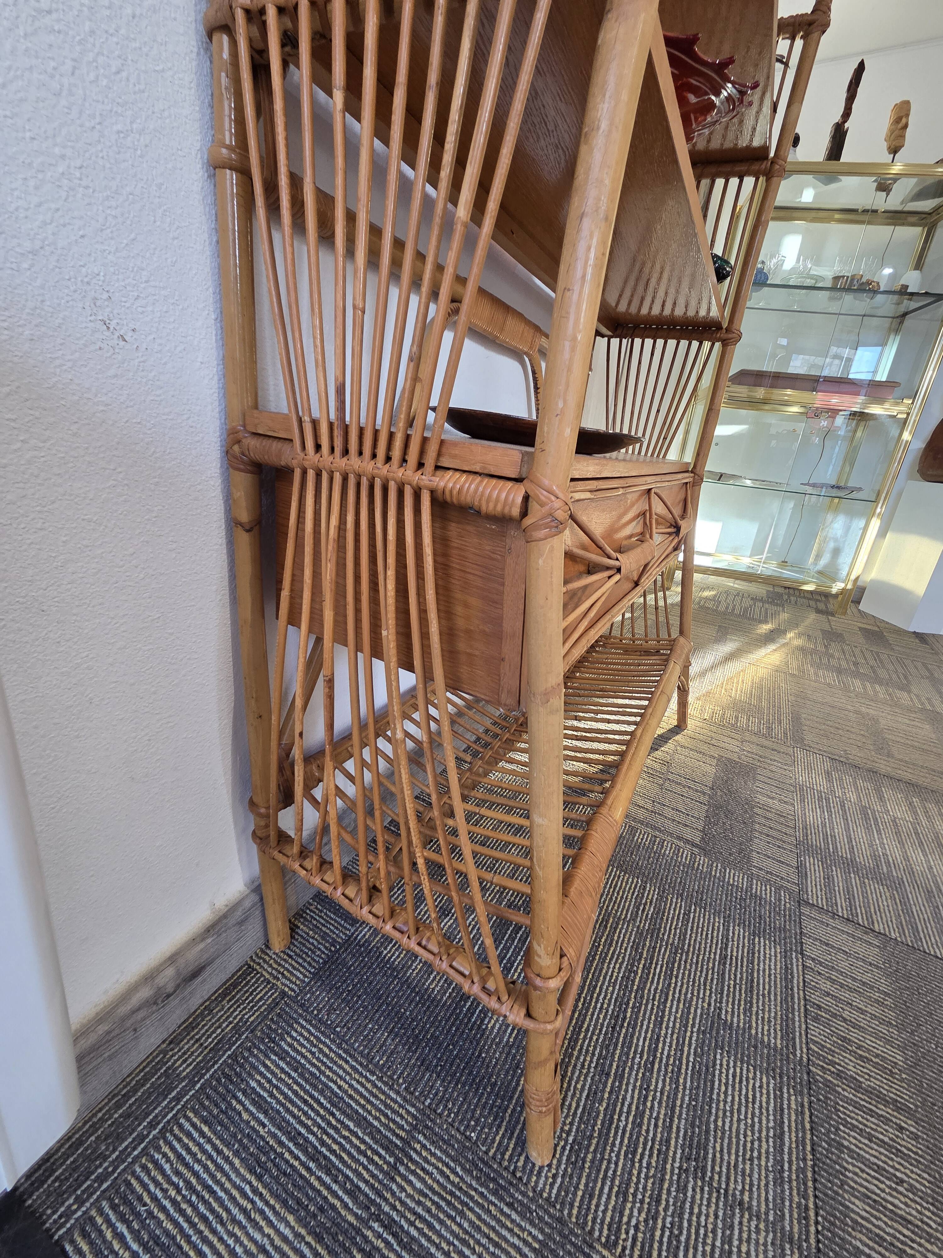Rattan shelf – 1960s